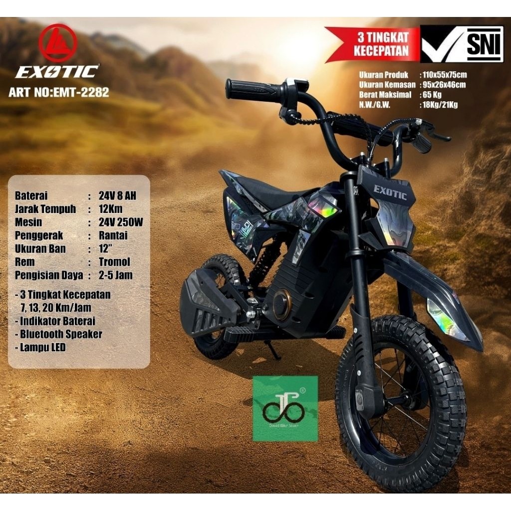 Mini Motor Trail Anak Listrik Exotic EMT 2282 Tril ces NEW (EMT-2282) EMT2282