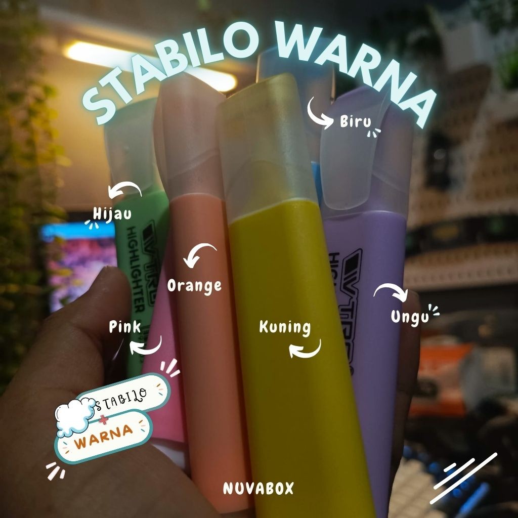 

Stabilo Pastel / Stabilo Warna Warni / Highlighter Penanda Berwarna / Stabilo Warna Terang