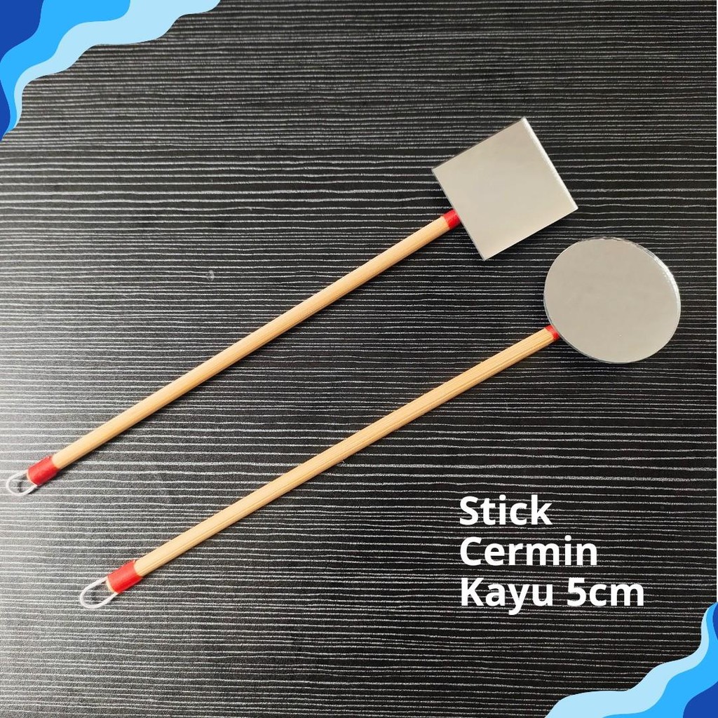 Stick Stik Cermin Chana Kayu Kotak Bulat 5cm cocok untuk ikan channa cupang betta fish latih mental