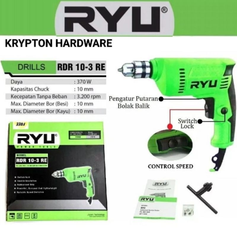 Ryu by tekiro mesin bor 10mm type RDR 10-3 RE (100% original)