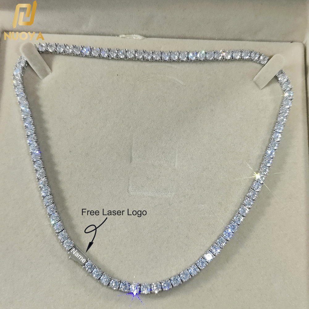 Hip Hop Jewelry Cubic Zirconia Iced Out Tennis Chain Iced Out 18k Gold Plated Bling Necklace For Wom