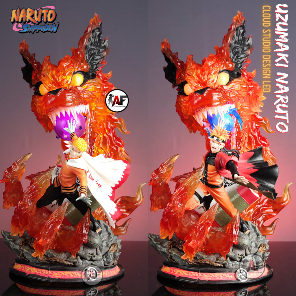 Ready stok Statue Action Figure Uzumaki Naruto Kurama Cloud Studio design LED