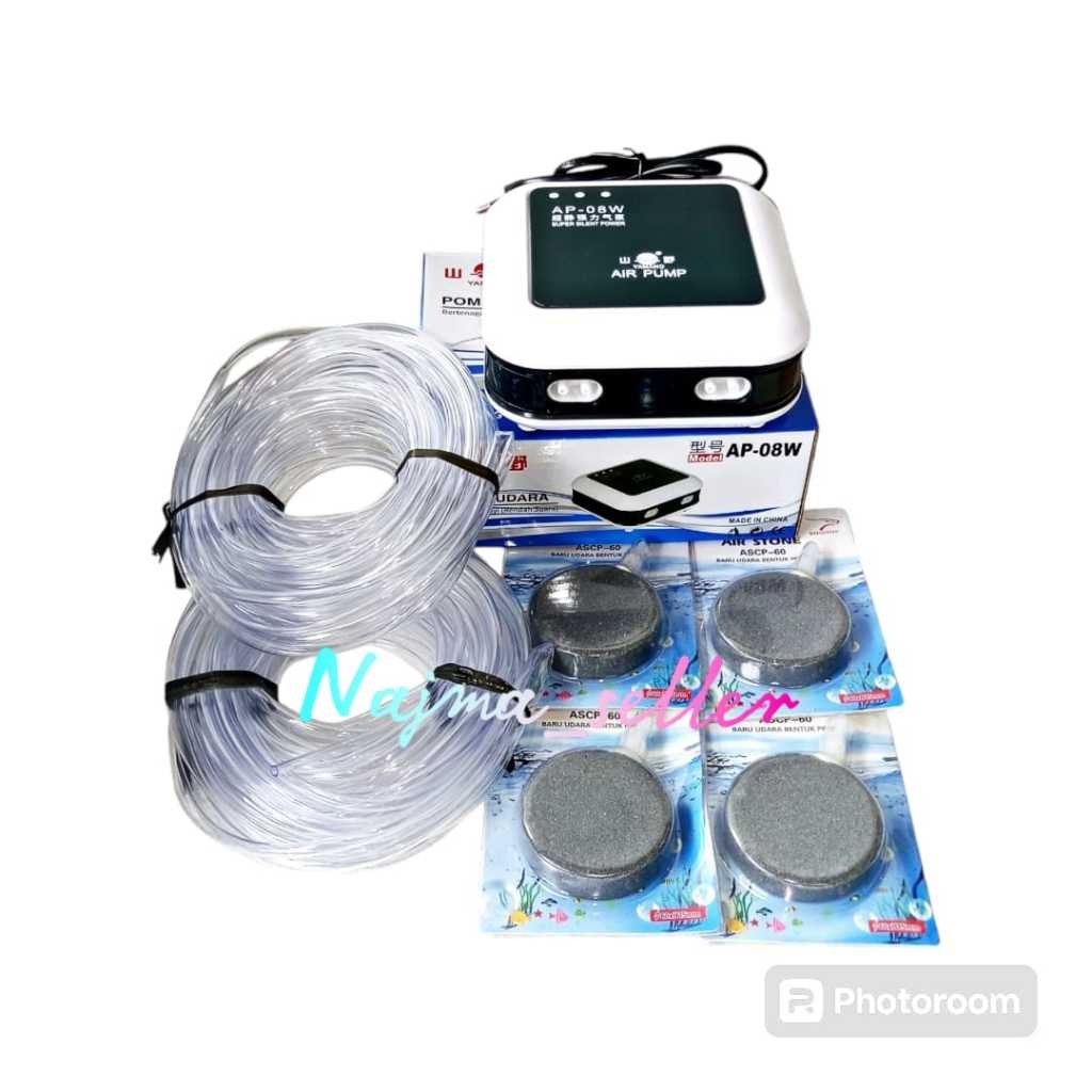 TERASHOP Paket Aerator 4 Lubang Yamano AP08 ISTIMEWA. Untuk Aerator aquarium dan kolam ikan.