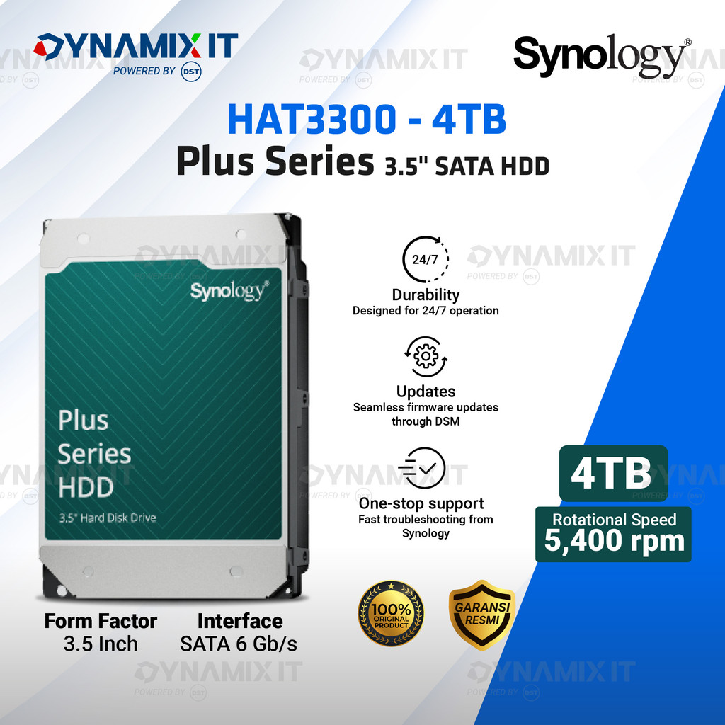Synology HDD Plus Series HAT3300-4T 4TB 3.5" SATA Harddisk