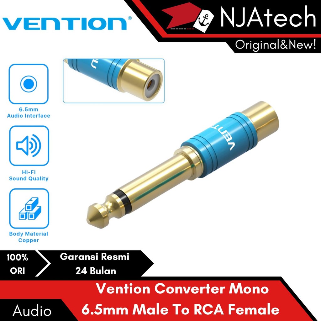 Vention Converter Mono 6.5mm Male To RCA Female Adapter