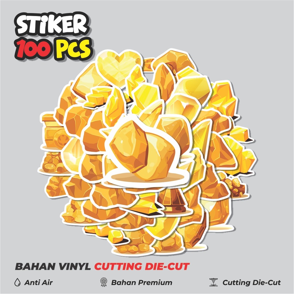 Terbaru 50 pcs Emas Dekorasi Lucu Kreatif untuk Notebook, Skateboard, HP