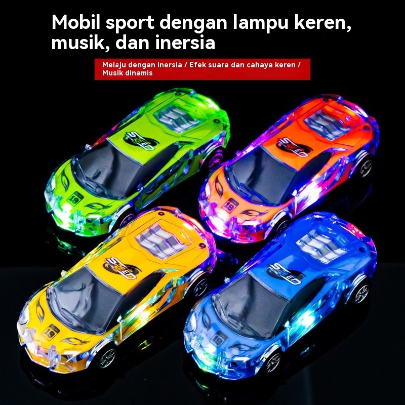 Mobil Mainan Anak Inersia Musik Ringan Mobil Kecil Suara Cahaya Mobil Sport Mainan Anak Laki-laki Gr