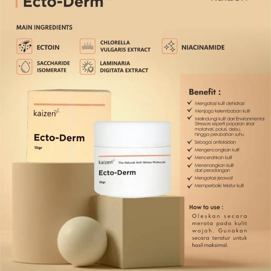 Kaizen Ecto Derm Cream 10gr/ Krim Wajah/Pelembab Wajah/ Niacinamide