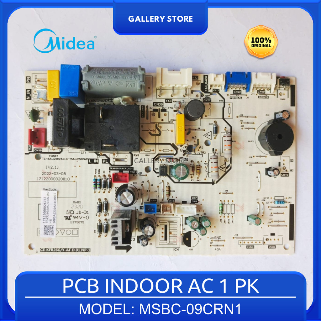 Pcb Modul Ac Indoor Midea 1 Pk MSBC-09CRN1