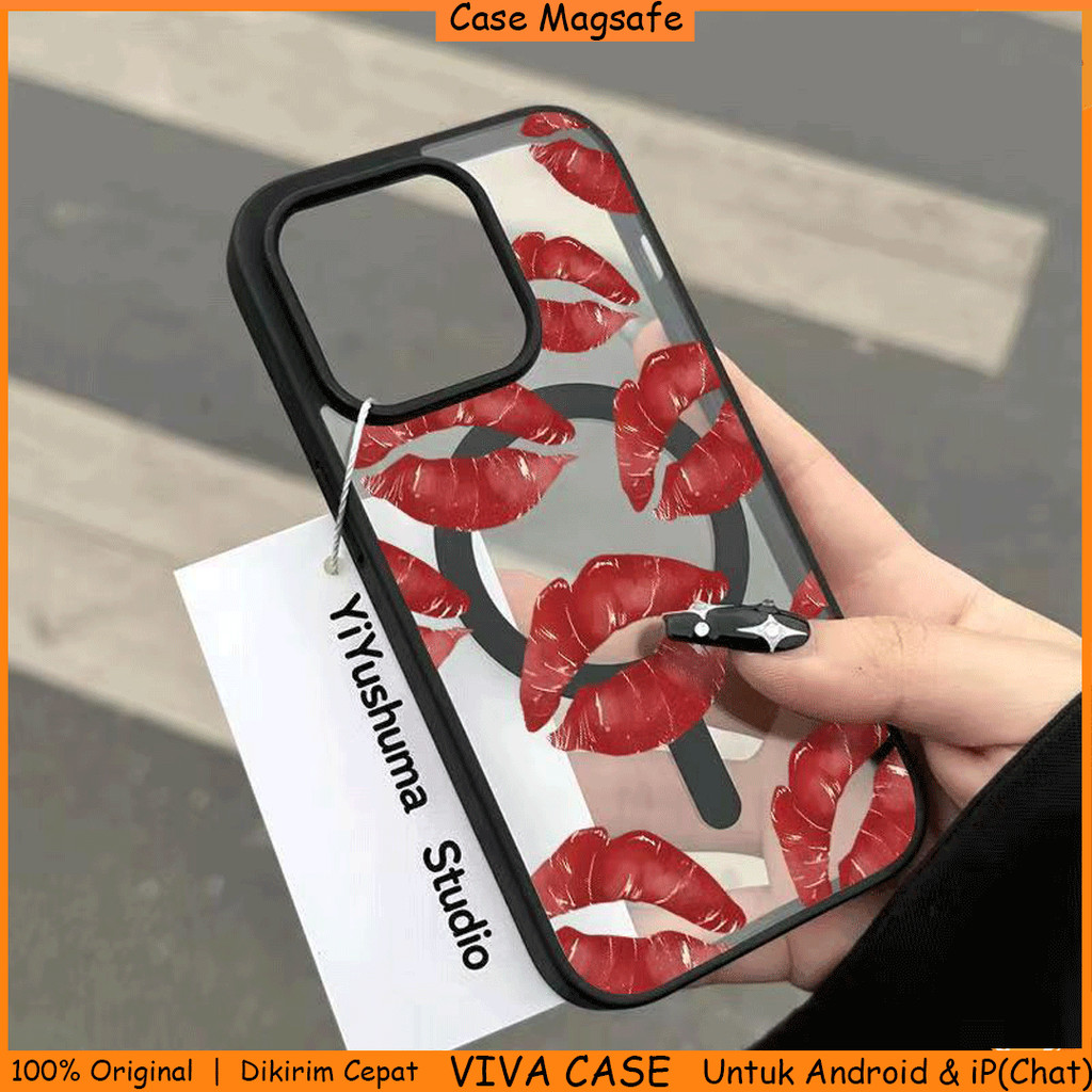 Casing Magsafe iPhone Transparan Clear Case Frame Hitam Abu Slim Softcase untuk iPhone X XS XR XS Ma