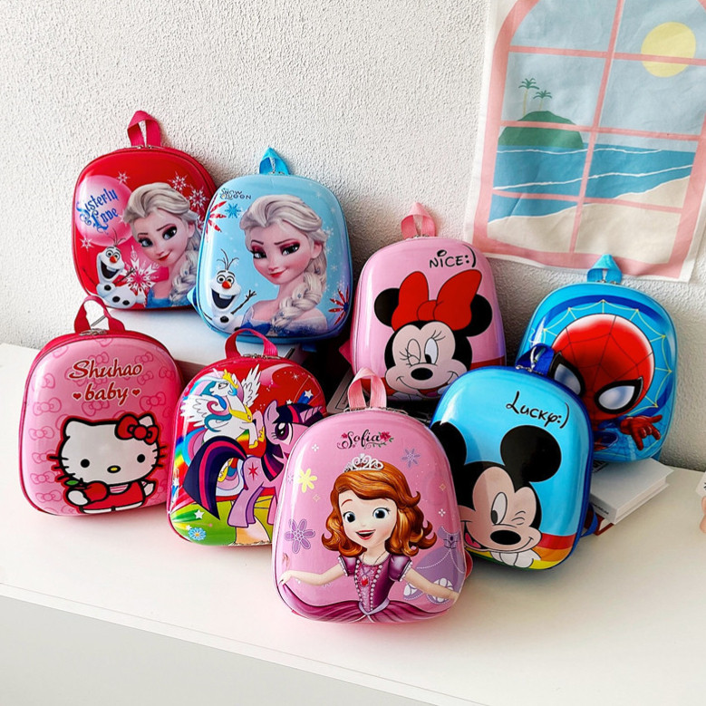 T6038 Tas Sekolah Lucu Anak / Tas Ransel / Tas Telur Motif Karakter / Tas Anak Bentuk Cangkang Telur