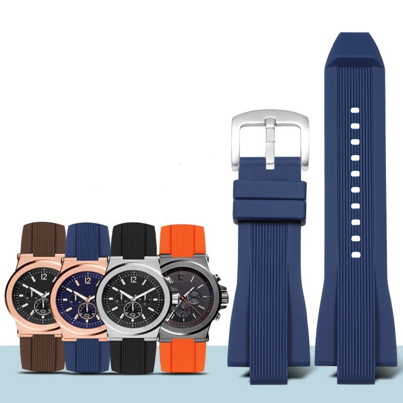 Silicone Wat Band for Miael Kors MK8184 MK8729 MK9020 MK8152 MK9020 MK9026 Raised Mouth Wat Strap Ac