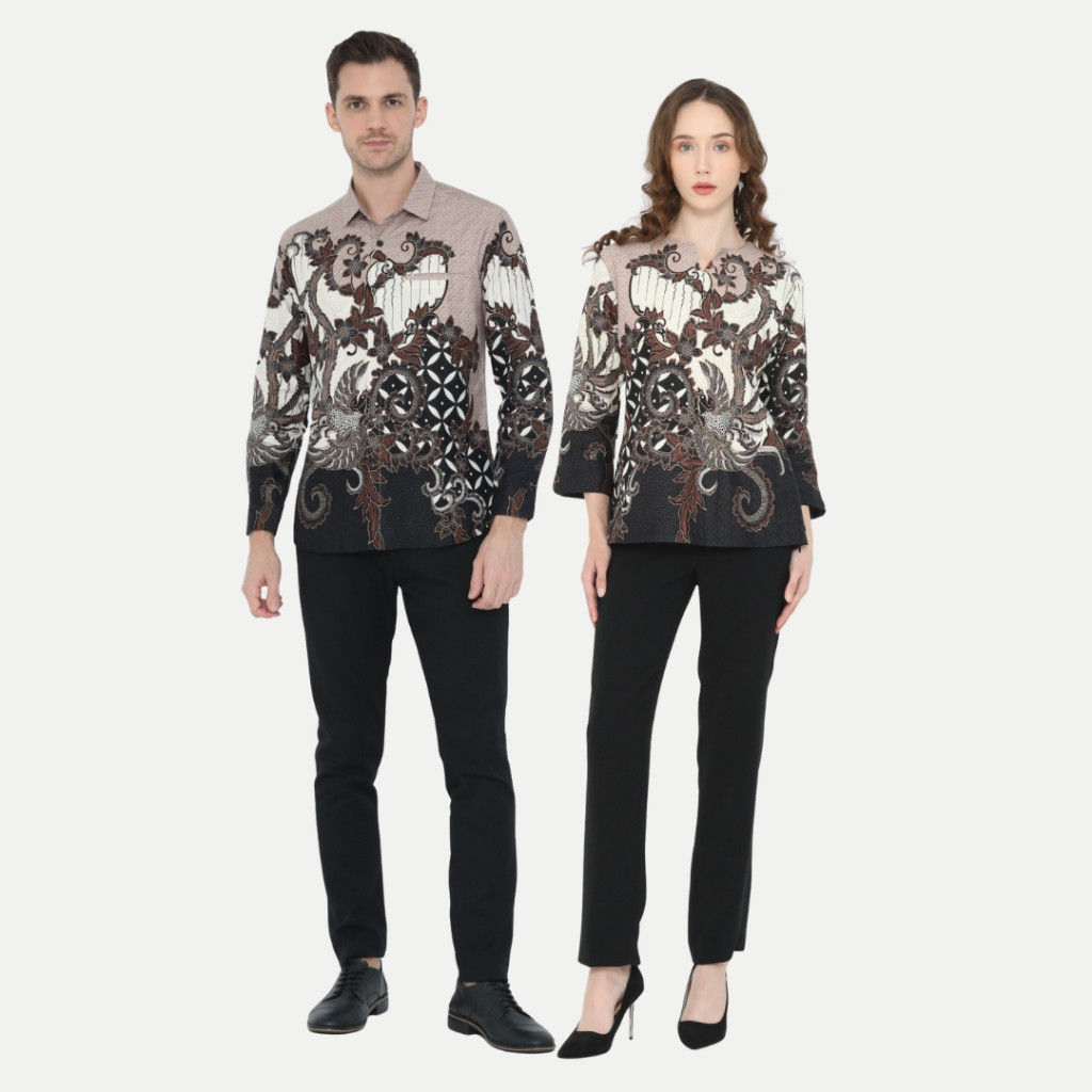 Batik Couple Atasan Batik Pria dan Wanita Salem OLR293