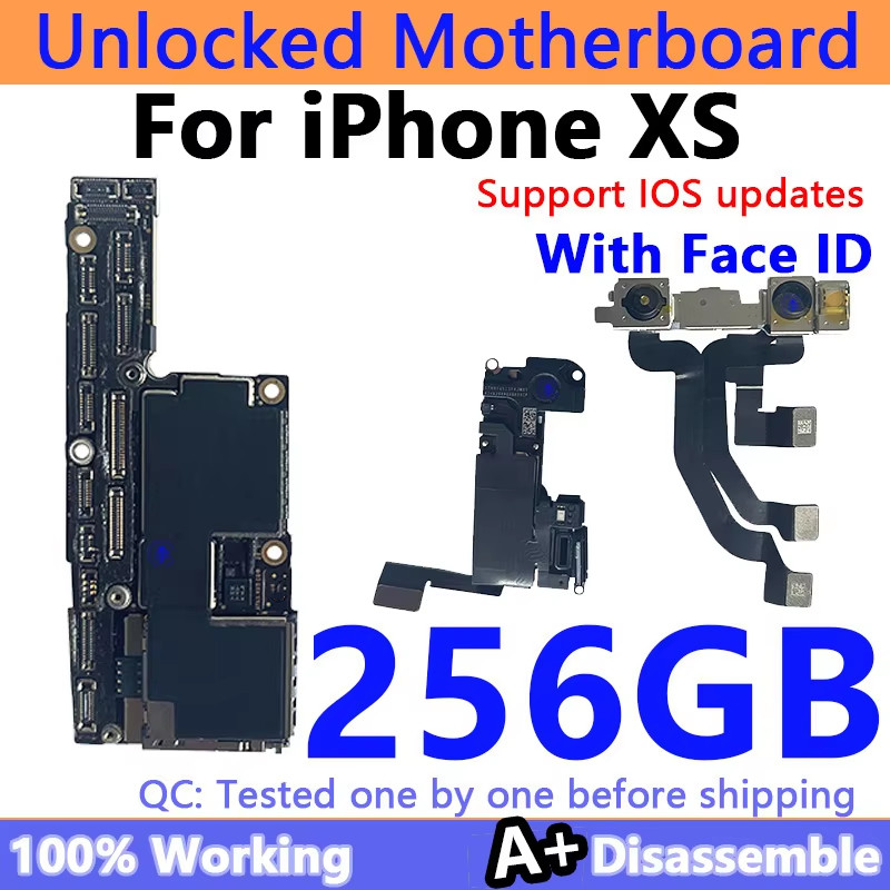 Fully Tested For iphone xs motherboard for iphone xs Motherboard with/NO Face ID Free ICloud 64G 256