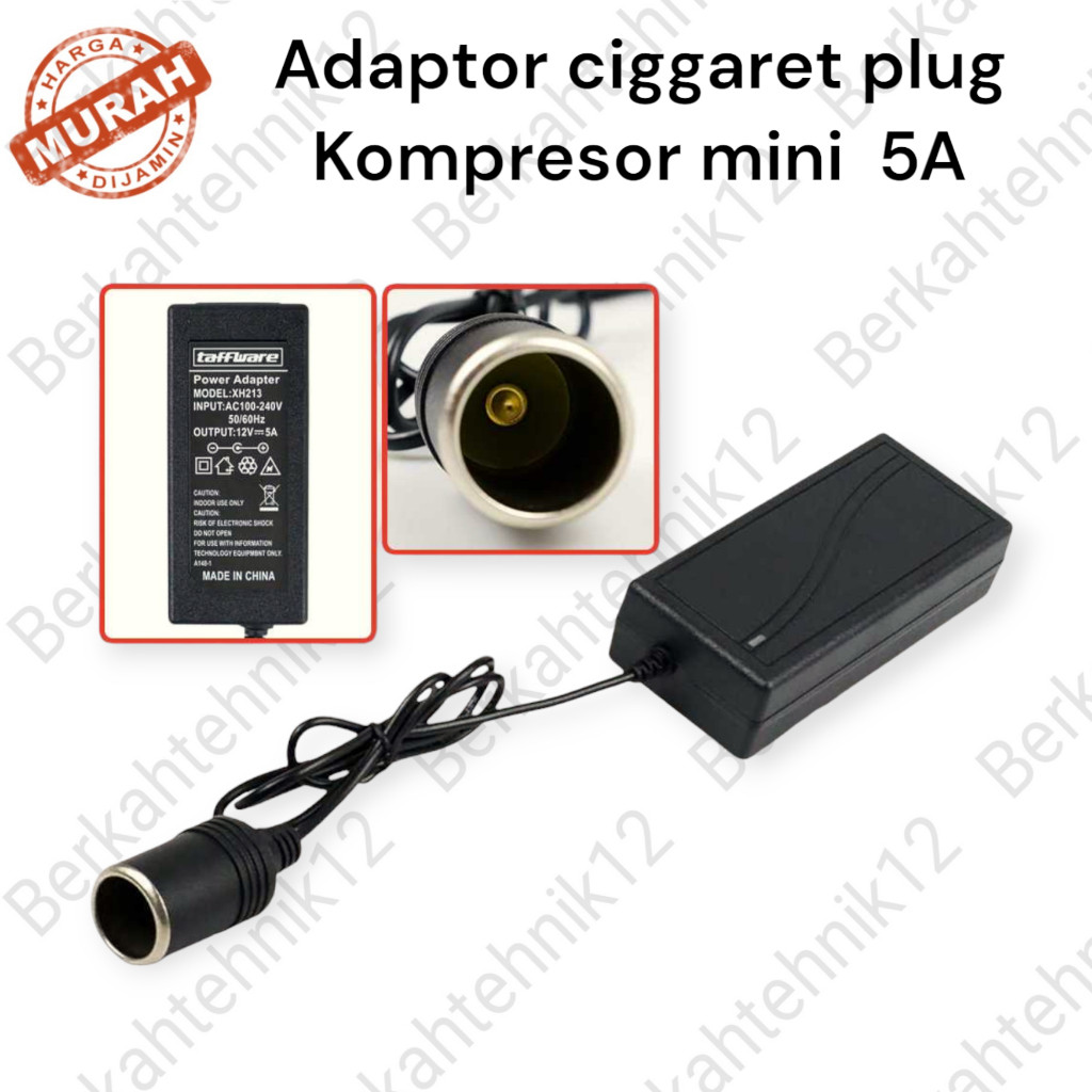 PPMO - Adaptor socket 12v 5a 10a Car charger 220v AC To DC 12 Volt 8 Ampere untuk vacum cleaner comp