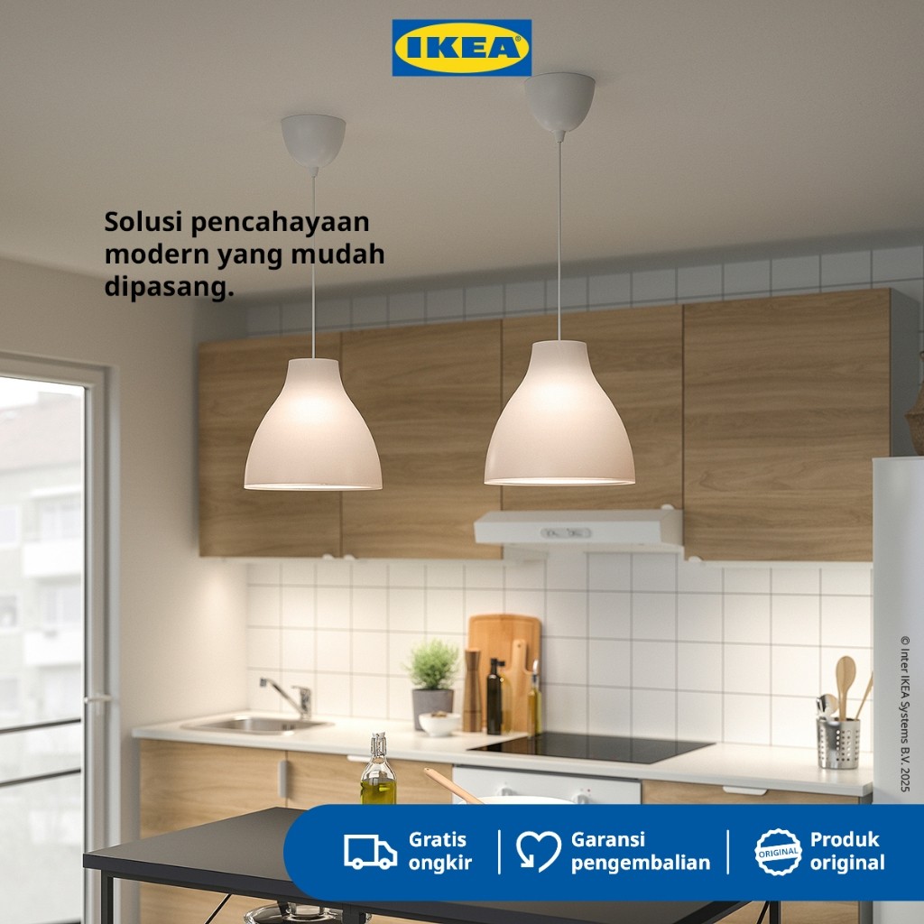 IKEA MELODI Lampu Gantung putih 28cm Minimalis