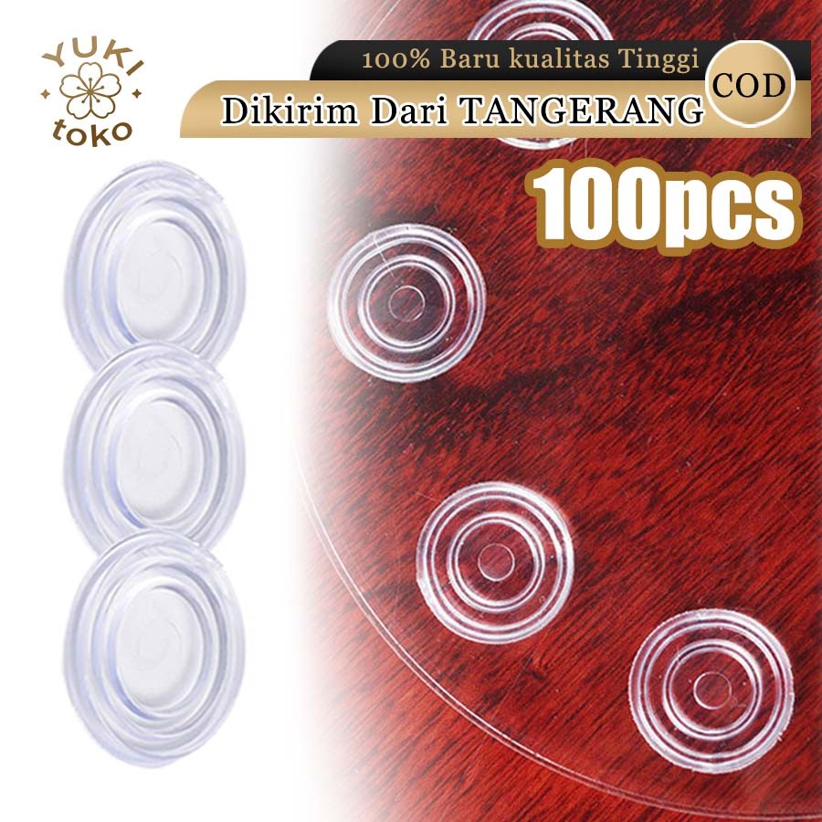 100PCS 24MM Karet Pengganjal Meja Kaca Karet Ganjal Kaca Meja Tataan Meja Kaca Bulat Bening