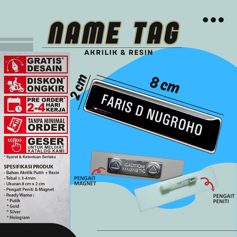 Nama Dada Plus Pin Korpri Nama Dada Kuningan Pin Korpri