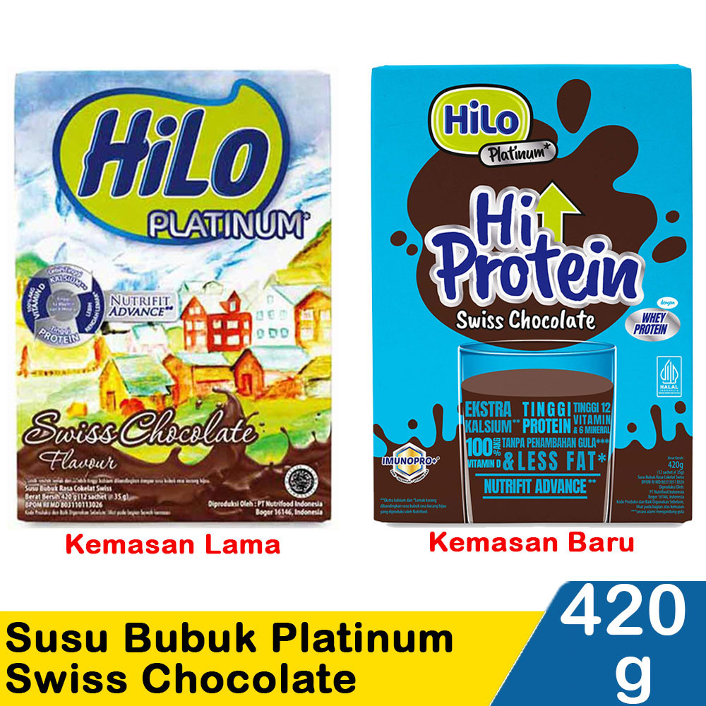 HILO SUSU BUBUK HI-CALCIUM PLATINUM SWISS CHOCOLATE 420g