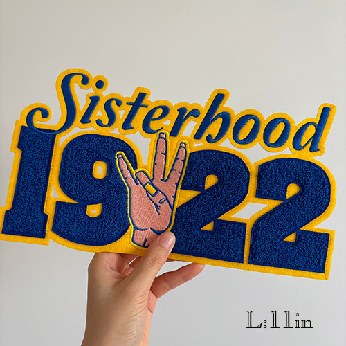 Custom Sigma Gamma Rho Patch, Large SGRHO Chenille Sisterhood 1922 Embroidered Patch, Iron On for DI