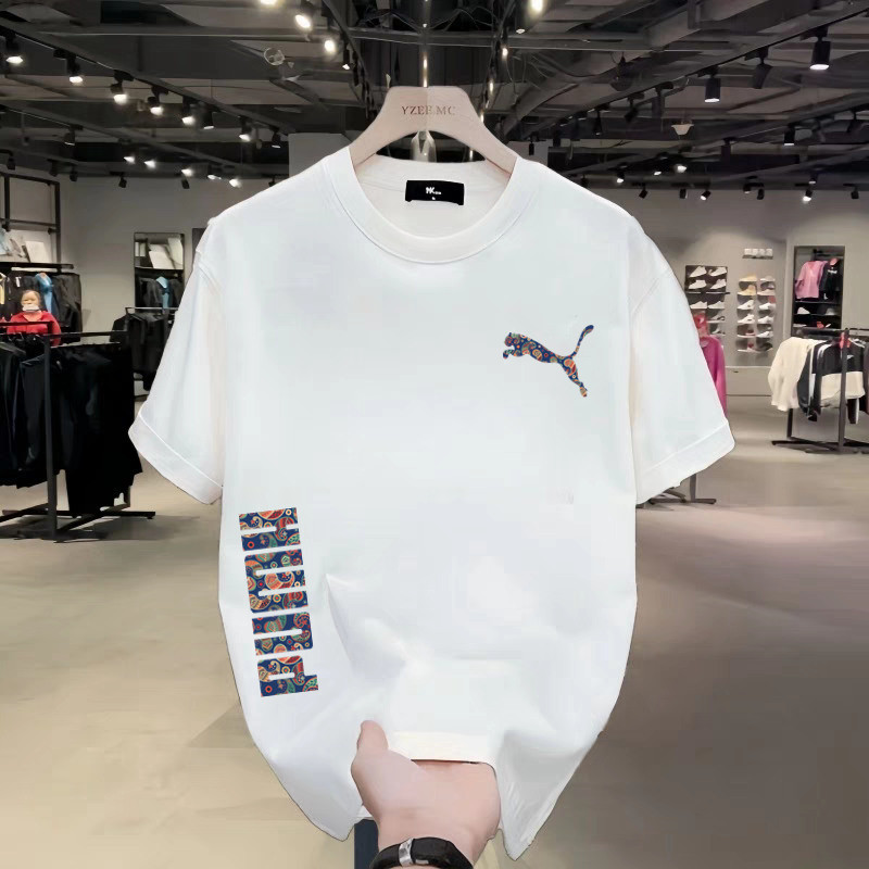 PUMA Kaos Hitam Lengan Pendek Couple Unisex Oversize Cotton Heavyweight - 100% Original Pria Wanita 