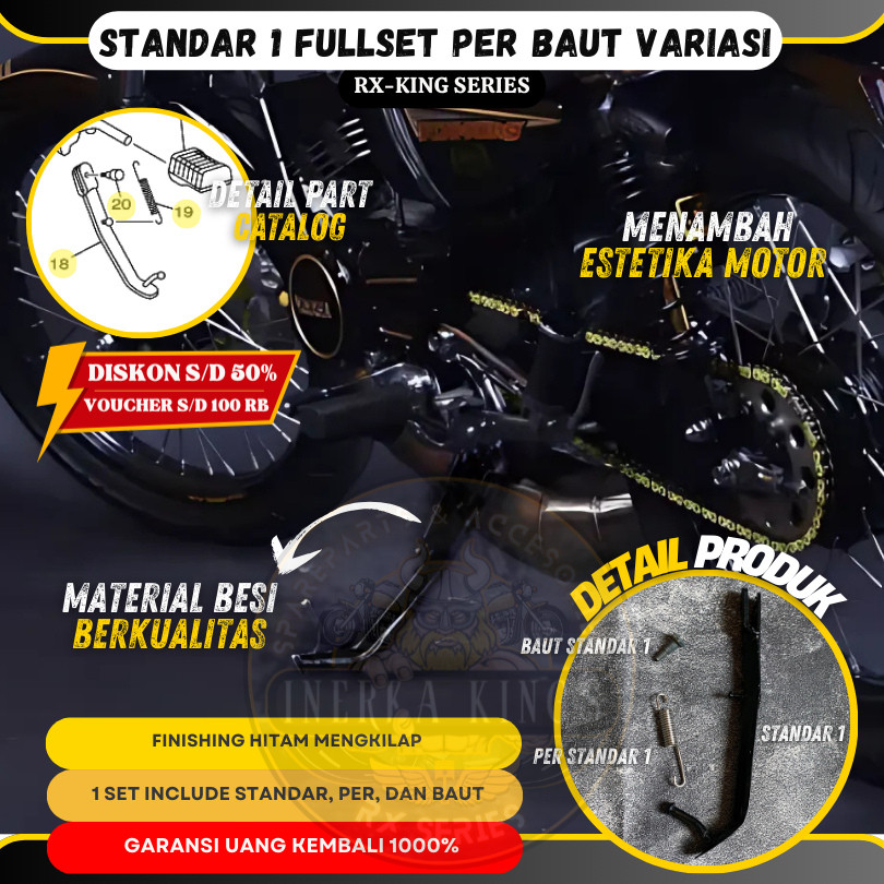 Standar Samping 1 Set Plus Per Baut Rekomendasi Motor RX King RXK Variasi Copy Original