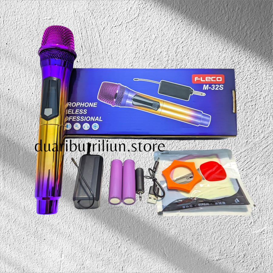 COD NEWW Mikrofon Fleco M-32S Digital Display Profesional Mikrofon Karaoke Tanpa Kabel / Mic Single 