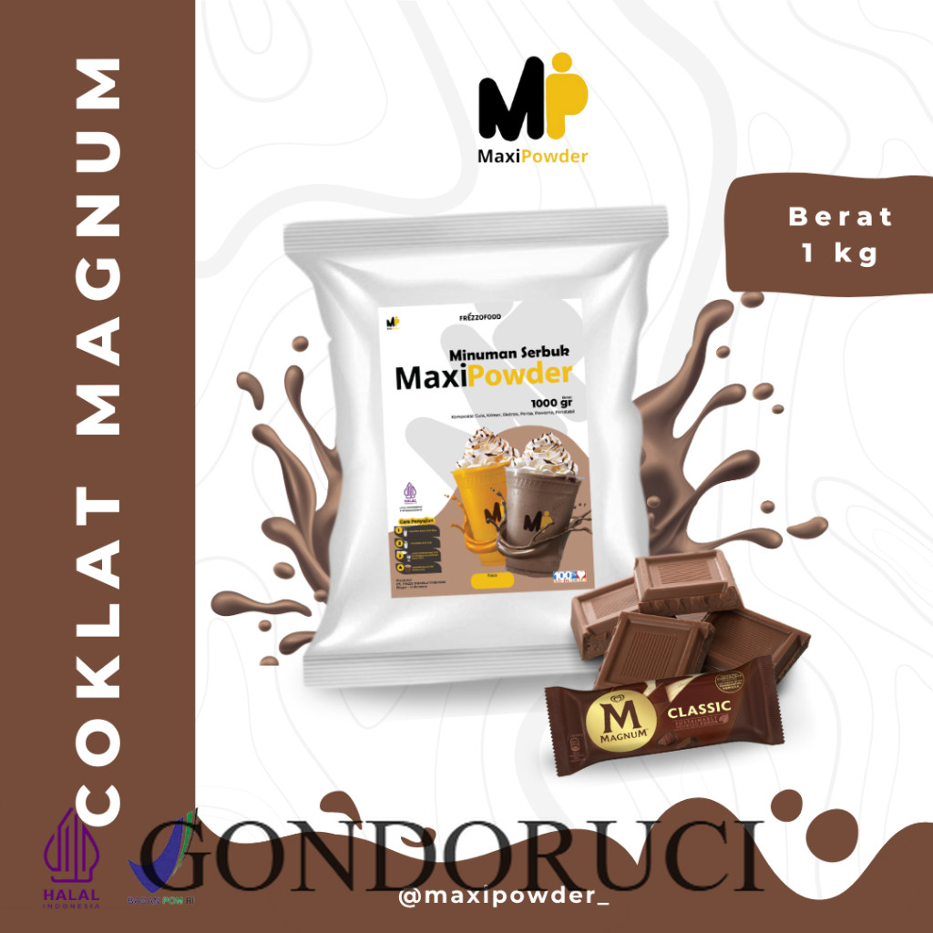 [ GONDORUCI ] Bubuk Minuman Rasa Coklat Magnum 1kg / Minuman Kekinian Coklat Magnum Termurah / MaxiP