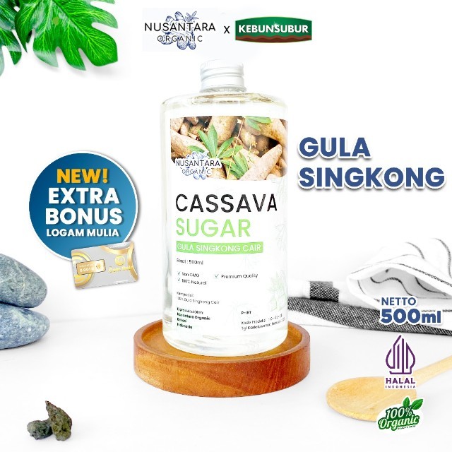 Nusantara Organic Gula Singkong Cair Cassava Liquid Sugar Non Refined Manis Alami 500ml