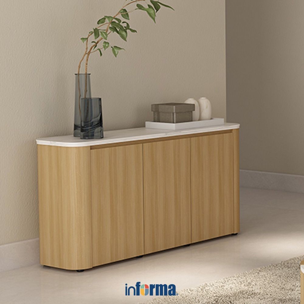 Informa Carlson Rak Tv High - Putih Oak Bufet Tv Meja Tv Lemari Tv Kabinet Tv Meja Panjang Lemari Pa