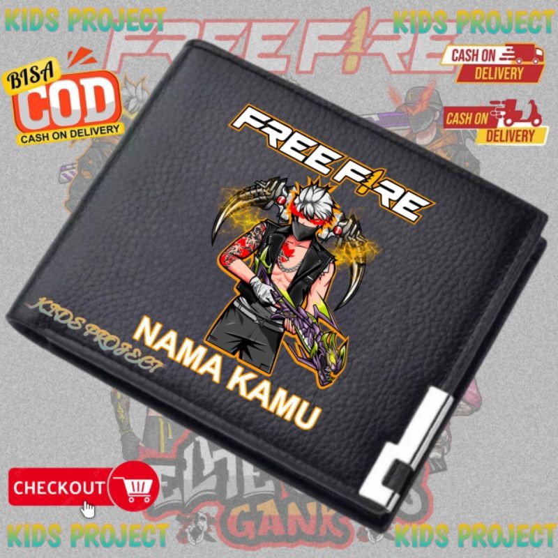 Dompet Free Fire FF Freefire Anak Karakter FREE FIRE Kece Keren - Dompet Lipat Anak Murah Berkualita