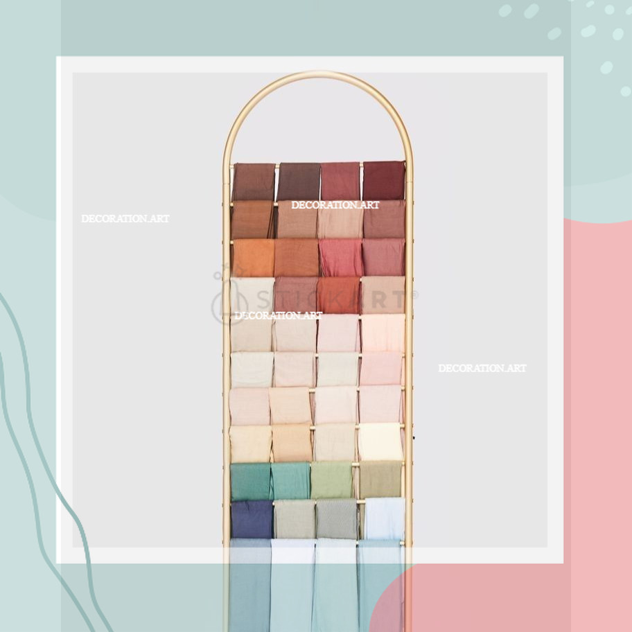 RAK HIJAB DAN BAJU PREMIUM RAK HIJAB DAN BAJU OVAL - GANTUNGAN JILBAB BESI KOKOH & MINIMALIS / RAK T