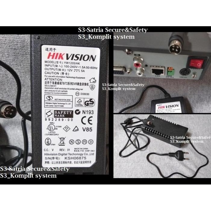 Adaptor 12v 3A 4 pin DVR Adaptor NVR CCTV / adapter hikvision avtech 3a 3,33a menggunakan 12v 5a