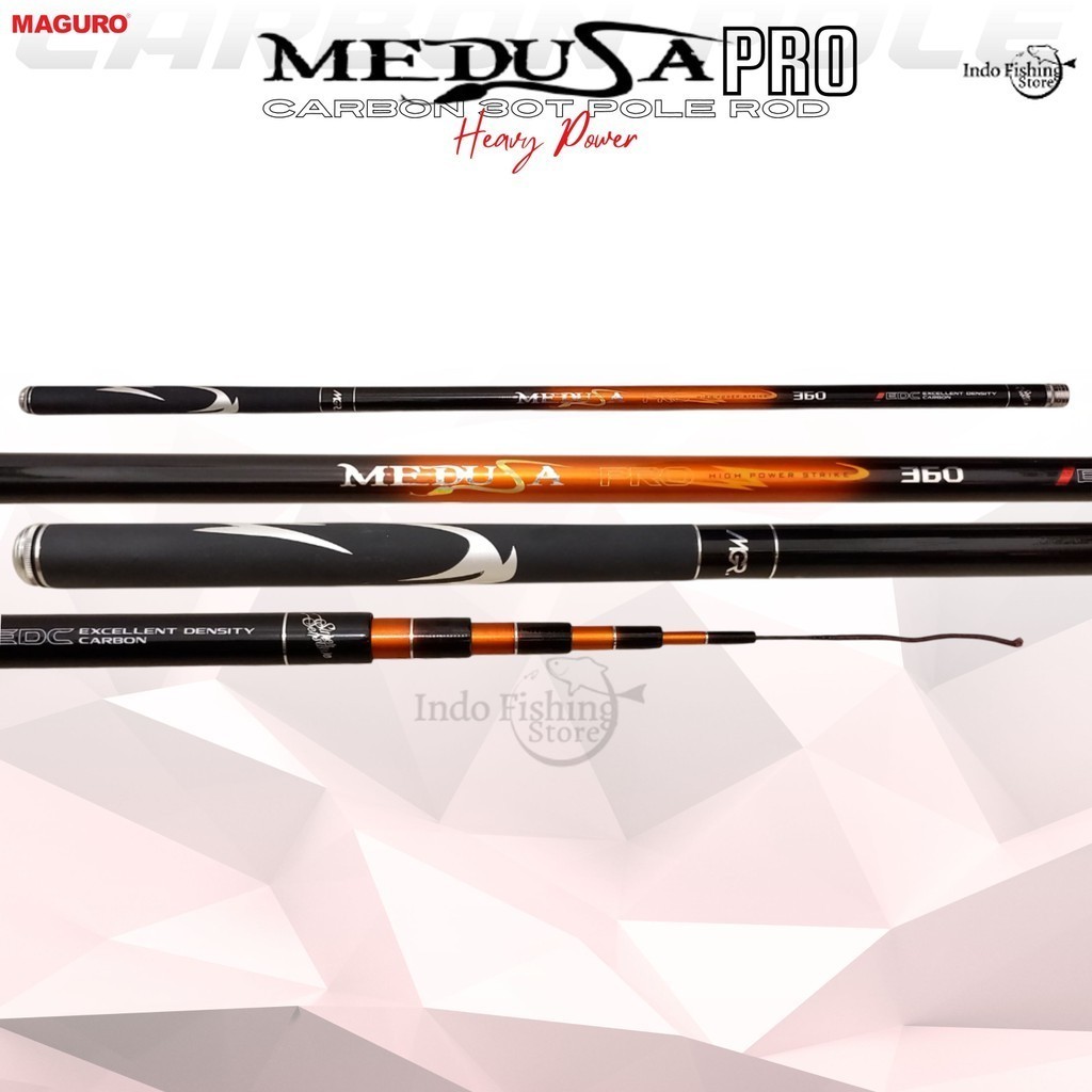 Joran Tegek MAGURO Medusa PRO NS Pole Rod Mancing Galatama Kolam Pancing Ruas Panjang - Indostar