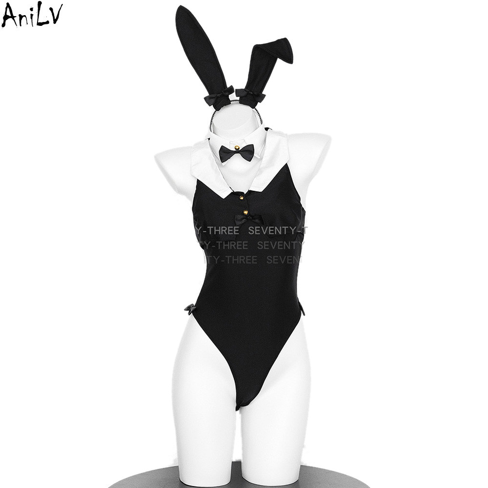 AniLV Anime Bunny Girl Maid Uniform Bodysuit Cosplay Women Cafe House Maidservant Outfits Costume Cl