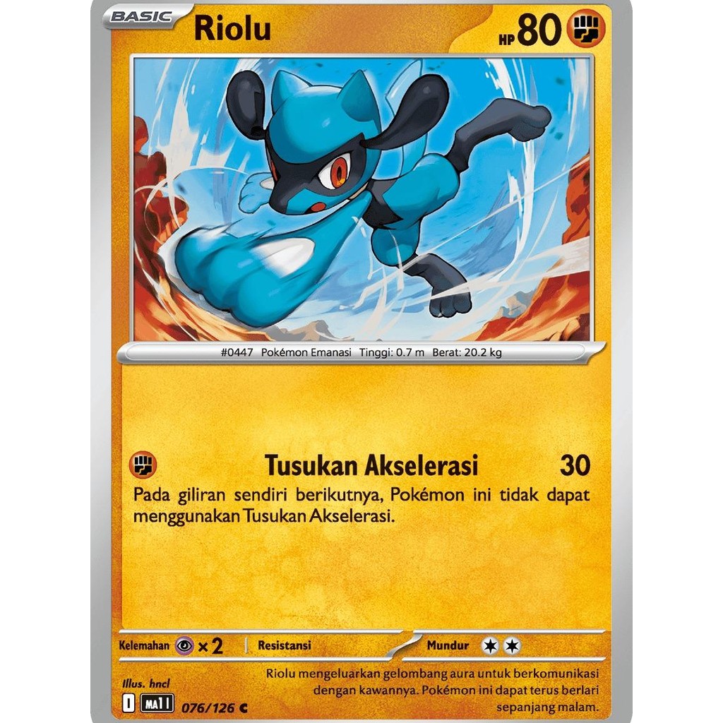 TCG RIOLU 076/126 MA1 Evolusi Mega KARTU CARD POKEMON INDONESIA
