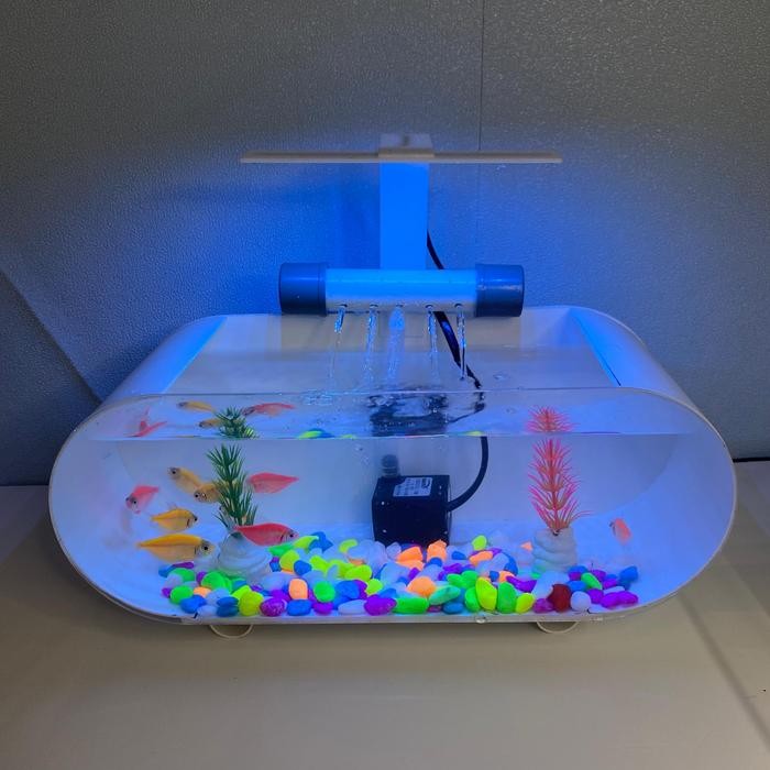 [WIZDOM] AKUARIUM MINI FULLSET AIR TERJUN UKURAN MINI 30x11,5x12cm Akrilik Aquascape Full Set Paluda