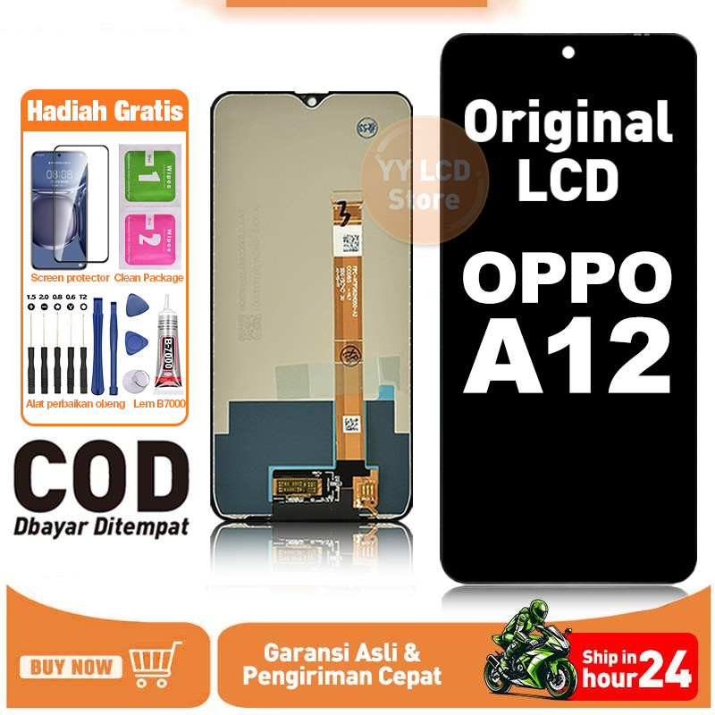 【ORIGINAL】LCD FOR OPPO A12 TOUCHSCREEN Fullset Asli Crown Murah Ori Compatible For Glass Touch Scree