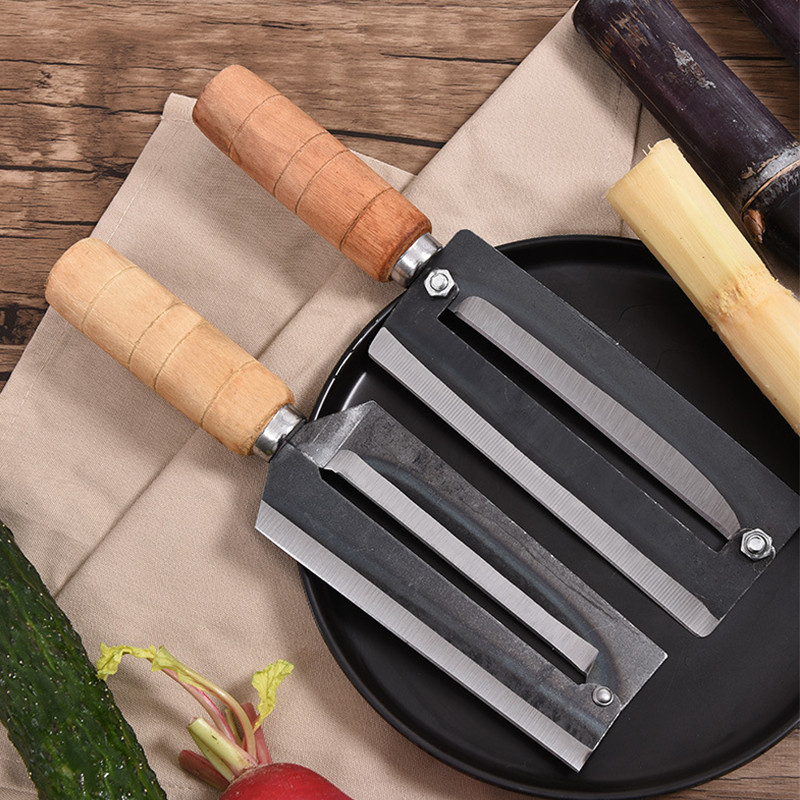 26,5cm Pisau Pengupas Kulit Tebu Nanas Ekstra Besar / Pegangan Kayu Pemotong Pisau Pengupas Tebu