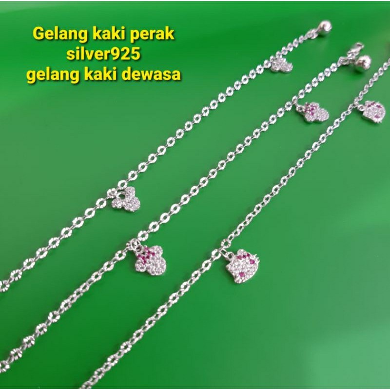 Gelang kaki dewasa perak silver 925 gelang kaki nori ukir