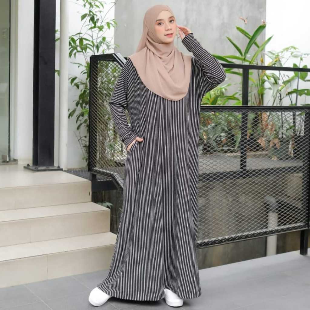[ BISA COD ] Terlaris termurah Vazza Abaya Sporty/ Gamis kaos knit / Gamis Olahraga syari / Gamis re