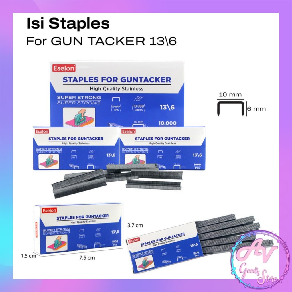 Isi Gun Tacker / Isi Staples Gun Tacker Eselon 13/8 13/6 / Refill Gun Tacker