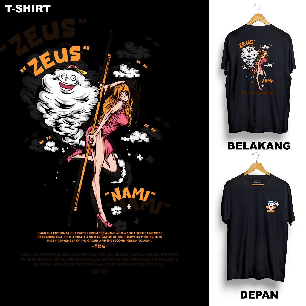 (COD) NAMI - KAOS DEWASA MOTIF ANIME ONE PIECE OP KARAKTER NAMI NAVI NAVIGATOR EDISI GEAR FIFTH GEAR