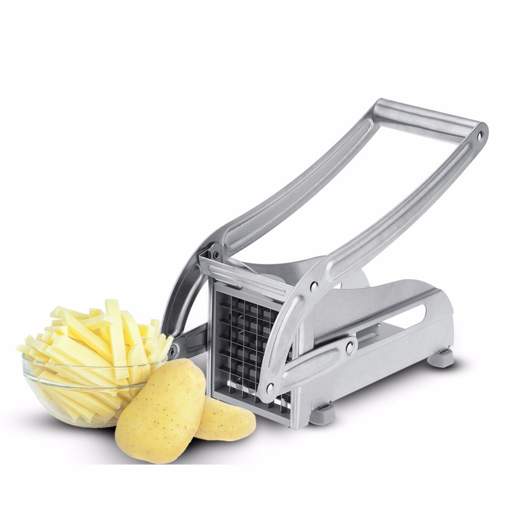Fry Cutter Potato Chipper 2 Blades Cutter Stainless Steel Home French Fries Potato Chips Slicer Cutt