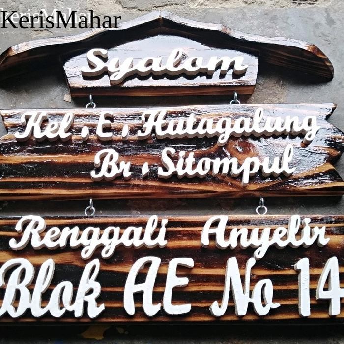 papan nama rumah dari kayu murah