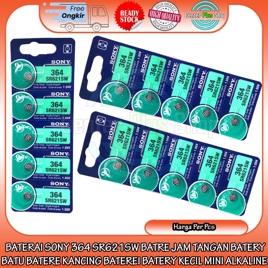 Sony Batre Jam 364 SR621SW Alkaline Baterai Baterei Batery Kecil Mini Tangan Kancing Battery Batu Ba