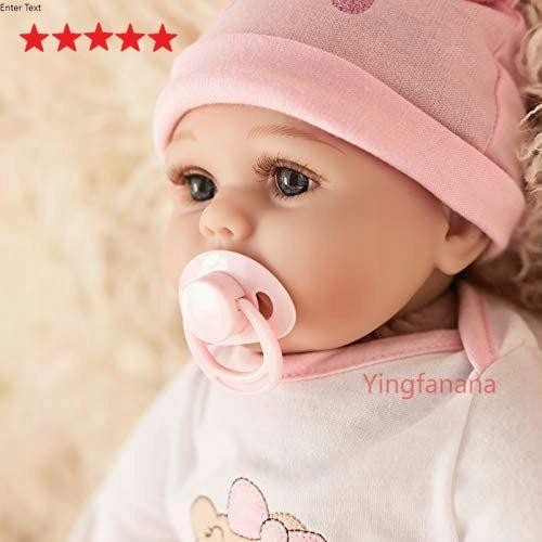 55cm Reborn Baby Doll Boneka Bayi Silikon Realistis, Rambut Cokelat, Vinyl Anak Perempuan, Mirip Bay