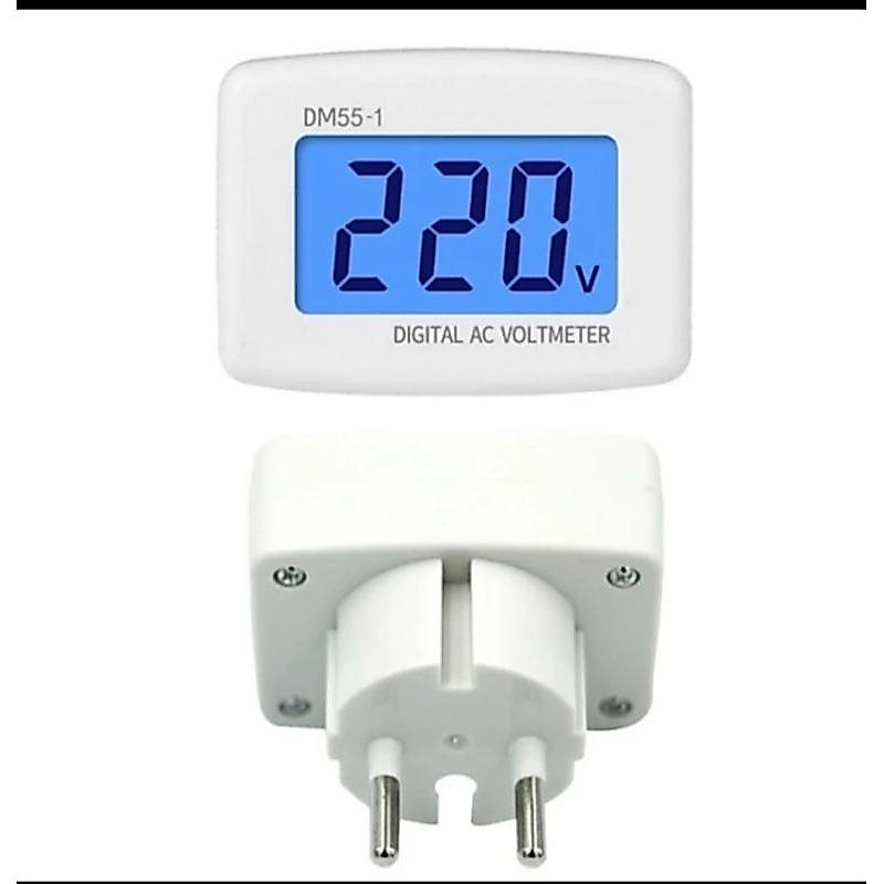 Voltmeter colok AC 220V/ Alat ukur colok digital 220V Plug Volt meter