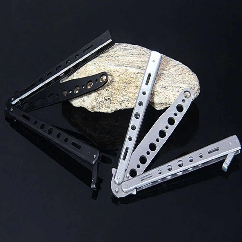 Balisong Lipat Trainer Trik Tumpul Stainless Steel KNIFEZER
