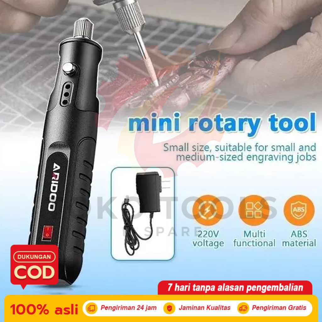 Bor Ukir Mini 18000 RPM – Gerinda Listrik 12V, 138 Pcs Set untuk Ukir Kayu, Akrilik, & PCB, Ringan &